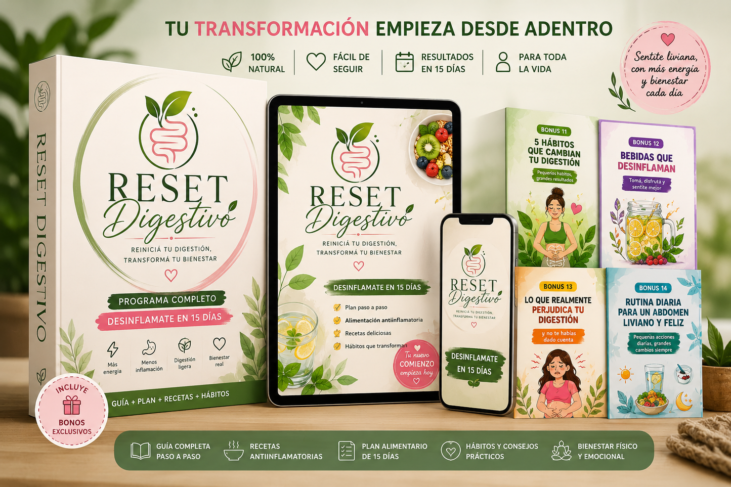 Método de reinicio digestivo 15D: Guía paso a paso para reiniciar tu digestión y transformar tu digestión tu bienestar
